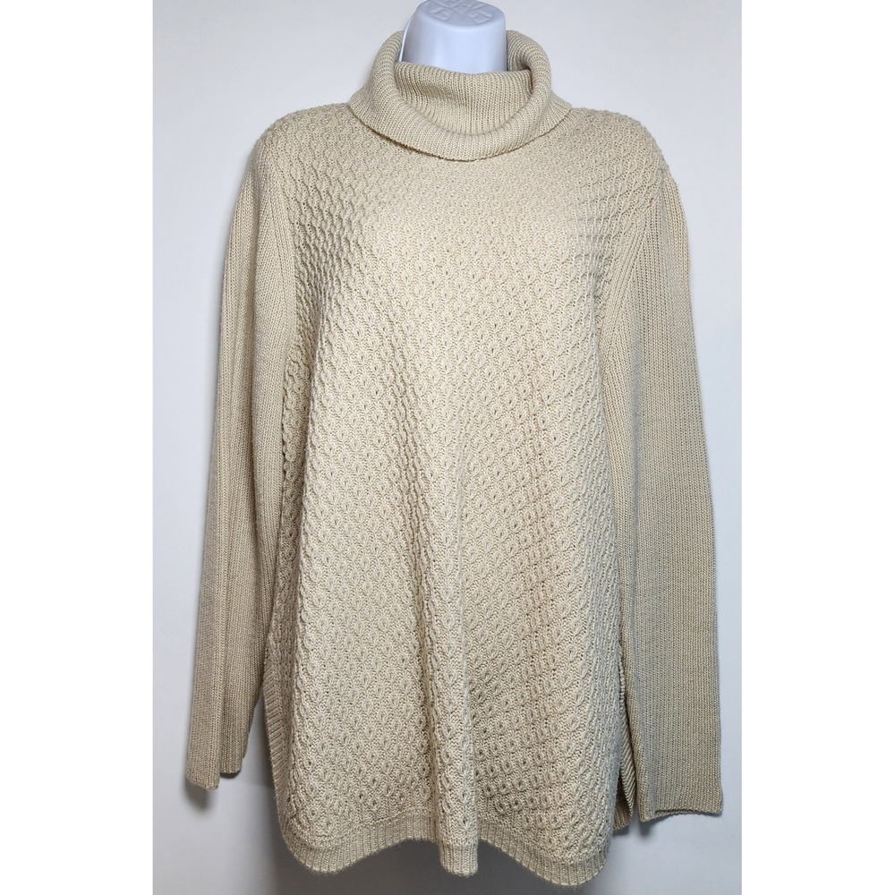 Blair Textured Knit Turtleneck Sweater Minimalist Oversized Size L